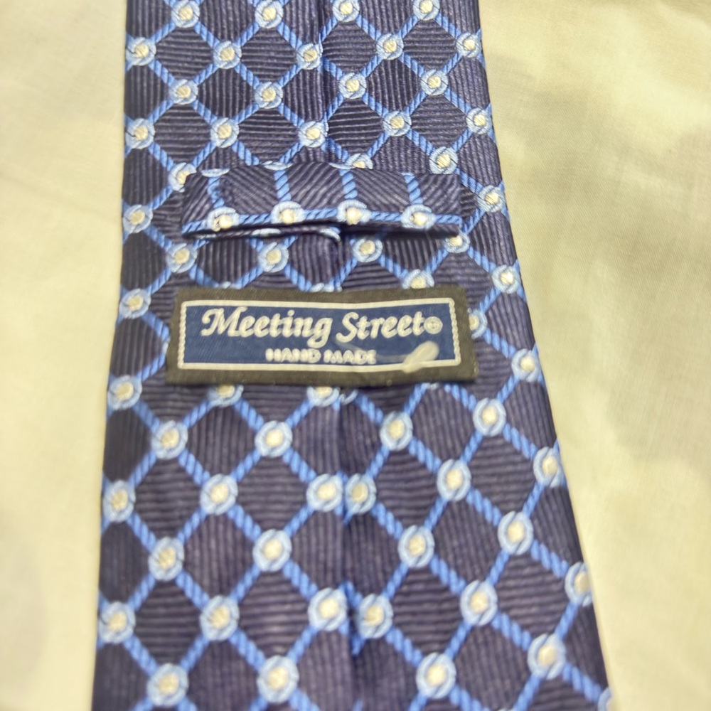 Meeting Street Navy Geometric Tie